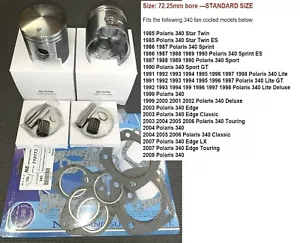 1985-1999 Polaris 340 Star_Lite GT Dlx_Sport_Sprint Pistons/Gaskets Rebuild KIT - Picture 1 of 3