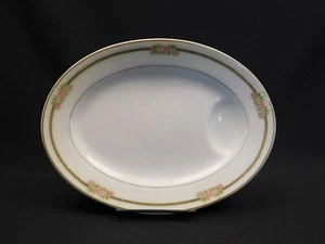 Theo HAVILAND LIMOGES Schleiger 636A Steak Plate with Well Pink Green Floral 10" - Picture 1 of 12