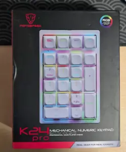 K24Pro Motospeed Numpad Hotswap 21Key GATERON Red Switch Mechanical Wired - Picture 1 of 2