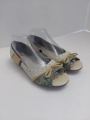 Bobbi Blu Kassidy размер 7,5 M женщин плоскостях кожи заглянуть носок желтовато-коричневый пэчворк новый - Изображение 1 из 4