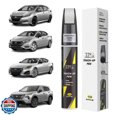 XNA Brilliant Silver Metallic(K23) for Nissan Touch Up Paint Pen, 2 in 1 Car Scra