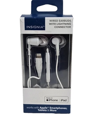 Insignia - Auriculares con cable Lightning - Blancos Foto 1 de 2
