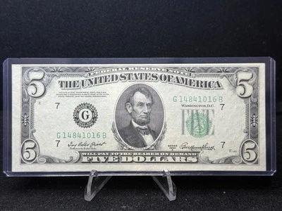 1950 A Five Dollar Bill $5 Federal Reserve Note UNCIRCULATED Z34 - Image 1 of 2