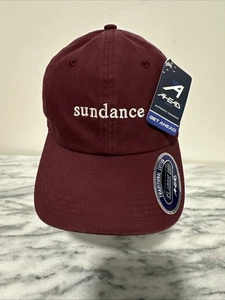 Sundance est 1969 cotton Strapback Baseball Hat Cap Adjustable Burgundy NWT NEW - Picture 1 of 11