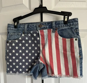 CAT & JACK STRETCH 10-12 PATRIOTIC SHORTS 28" WAIST 10" LONG COTTON - Picture 1 of 5