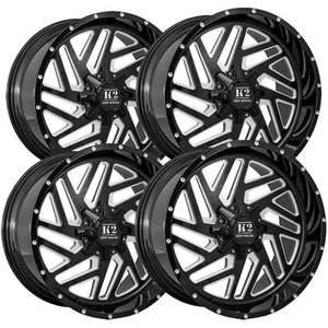 (Set of 4) K2 K19 Rampage 22x10 6x135/6x5.5" -18mm Black/Milled Wheels Rims - Picture 1 of 9