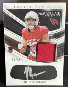 2023 Immaculate Michael Wilson Rookie Eye Black Jers Auto RC #1/99 1st On Print - Picture 1 of 2