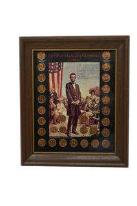 Abraham Lincoln Memorial Coins 1959-1971 Penny Collection Framed - Picture 1 of 9