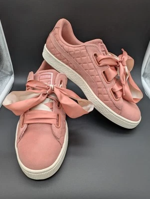 Puma Women's Suede Heart Quilt Pattern Rose Pink Sneakers Size 10 - Image 1 of 4