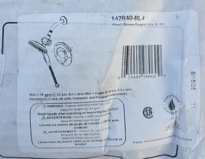 Delta 142840-BL-I Arvo Solo Grifo Ducha Válvula Áspera y Kit de Ajuste - Negro ¡NUEVO! - Imagen 1 de 1