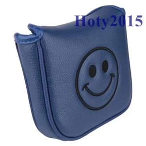 Blue Leather Golf Square Mallet Putter Head Cover Magnetic Closure - Picture 1 of 5