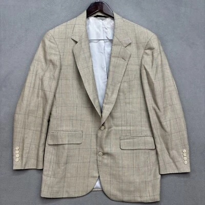 Hermoso abrigo deportivo a cuadros Southwick azul beige ventana 42R Foto 1 de 4