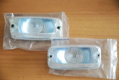Nos Fiat 850 front white indicators set - Image 1 of 2