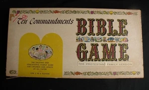 Juego de mesa bíblico de colección 1961 Diez Mandamientos versión protestante LeJune - Imagen 1 de 7