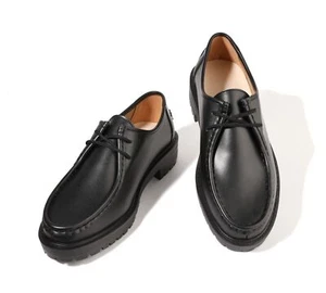 Herrenschuhe Handarbeit Leder schwarz Freizeit formell spitz zulaufend Schnürschuhe - Bild 1 von 5