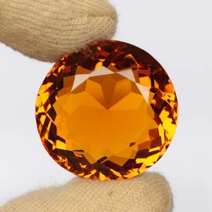 AAA+ 64.8 Ct. Yellow Citrine Faceted Round Cut Loose Gemstone for Ring & Pendant - Picture 1 of 6