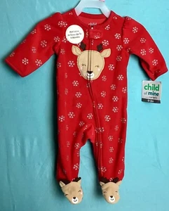 CARTER CHILD OF MINE RAIN DEER SNOW FLAKE RED STRAMPLER/SLEEPER SIZE 0 - 3 M - Bild 1 von 2
