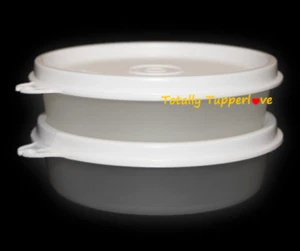 2 cuencos Tupperware Little Wonders de 6 oz. Juego de tazas de aperitivos blancas vintage NUEVO ❤️ - Imagen 1 de 2