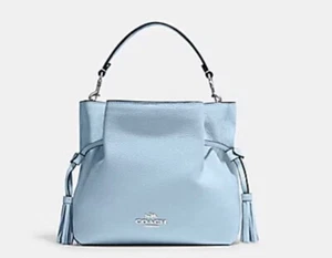 COACH ANDY LEATHER PEBBLE CROSSBODY IN SILVER WATERFALL NWT - Picture 1 of 5