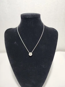 Swarovski Silver Tone 16" Necklace with White Swarovski Crystal ~ Rhodium-Plated - Picture 1 of 6