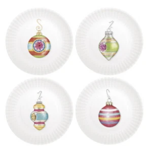 Mary Lake-Thompson - Holiday Ornaments Appetizer Plates S/4 - MZ1104PP - Picture 1 of 1