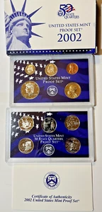 2002-S US Mint Proof Set 10 coins includes original government packaging + COA. - Picture 1 of 2
