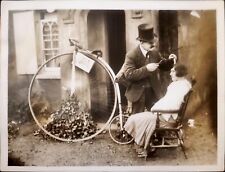 1931 PENNY FARTHING CYCLE REPAIRMAN PHOTO O.R. DIETRICH HATTON ENGLAND CYCLIST 