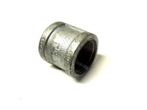 1-1/4" 150 Female NPT Coupling Galvanized Malleable Iron Pipe Fitting MI05074GMI - Picture 1 of 3