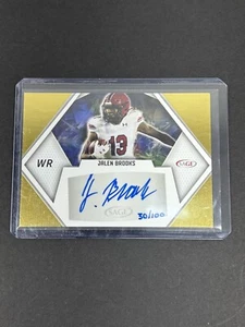 2023 Sage Jalen Brooks Auto Gold /100 RC Dallas Cowboys Rookie - Picture 1 of 3