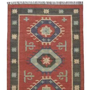 Red Southwestern Kilim Living Room Rug Turkish Vintage Area Navajo Afghan Carpet - Picture 1 of 6