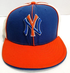 New York Yankees Fitted Hat 7 5/8 NY Mets Colorway New Era 59Fifty 100% Wool - Picture 1 of 9