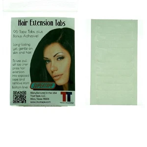 SUPERTAPE HAIR EXTENSIONS TABS _DOUBLE SIDED TAPE TABS_LACE FRONT WIGS 96 TABS. - Picture 1 of 5