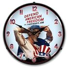 Defend American Freedom Backlit LED Lighted Wall Clock NEW