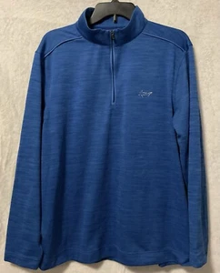 Greg Norman Shark Men’s Blue Quarter Zip Pullover Size Large Long Sleeve - Picture 1 of 7