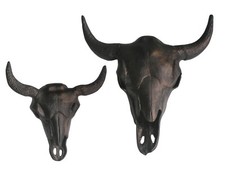 Xtra LARGE Wall Mounted Metal Bison Head Set of 2 Pieces.