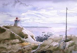 Faro Cape Enrage, Bay of Fundy Nuevo Brunswick Canadá. Tarjetas de notas de James Mann - Imagen 1 de 2