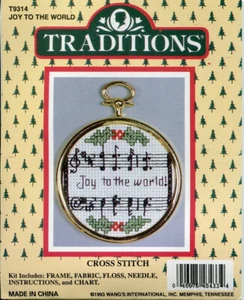 Traditions Cross Stitch Christmas Ornament Kit ~ Joy to the World ~ Music Notes - Picture 1 of 1