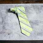 Michael Kors Classic Green With Blue Pinstripe Silk Tie Vintage READ