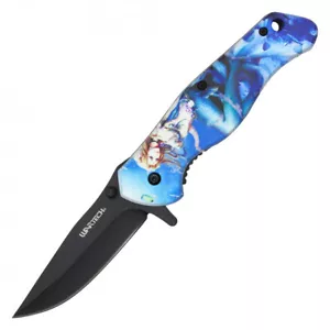 Navaja de bolsillo con estampado de sirena Wartech de 8" - D - Imagen 1 de 4
