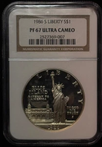 1986 S - NGC PF 67 Ultra Cameo - Liberty Proof Commemorative Silver Dollar Coin - Picture 1 of 2