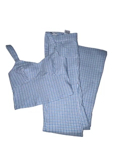  Neu ohne Etikett 2-teiliges Hollister A&F Set Gingham kariert kariert Rock und Top babyblau  - Bild 1 von 4