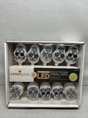Calabaza Hueca Día de los Muertos Calaveras Cadena Luces Soplado Molde Halloween Foto 1 de 4