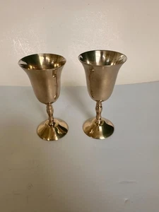 Juego de 2 copas de agua de vino enchapadas en plata Leonard EPNS - pulidas - Imagen 1 de 7
