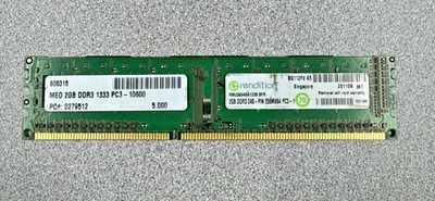 RENDITION 2GB DDR3-1333 PC3-10600U DESKTOP MEMORY RAM RM25664BA1339.8FR  - Image 1 of 2