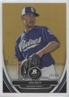 2013 Bowman Platinum Prospects Chrome Gold Refractor /50 Joe Ross #BPCP82 - Image 1 of 2