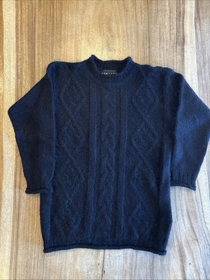 Vintage 90’s RAMPAGE BLACK Cableknit Mock Neck Mohair Sweater In Size Small  - Image 1 of 4