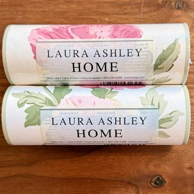 NEW! 2 Rolls VTG 10yds Laura Ashley Home Wallpaper Border Pink Floral 82702510 - Image 1 of 3