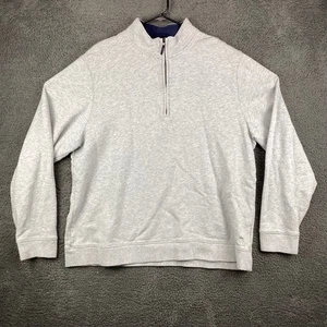 Brooks Brothers XXL Mens Quarter Zip Pullover Sweatshirt Cotton Gray - Picture 1 of 8