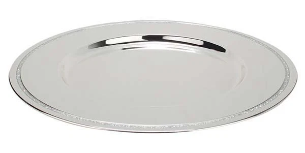 SOTTOPIATTO TONDO LINEA SWAROSKY Cm.31 Stile SHEFFIED LAMINATO ARGENTO 925% 029 - Immagine 1 di 1