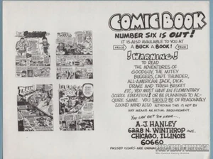 COMIC BUCH Fanzine FLYER Werbung ALAN JIM HANLEY Goody Zine Anzeige 1974 - Bild 1 von 2